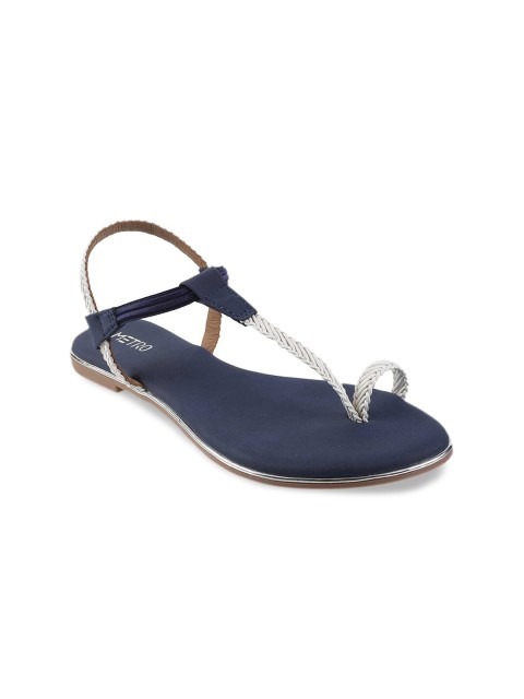 

Metro Women White Woven Design T-Strap Flats
