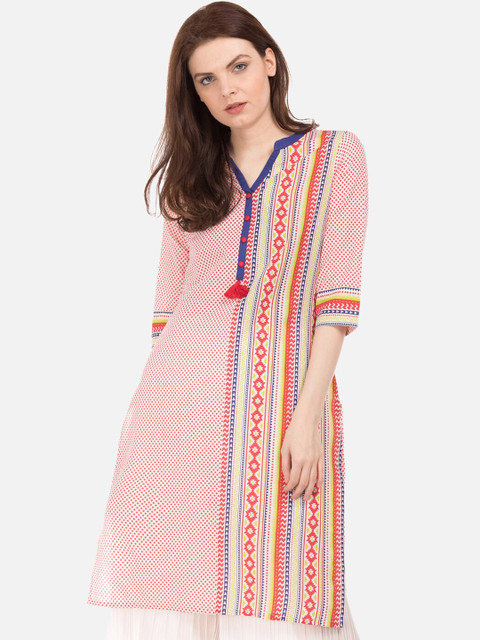 

Karigari Women Multicoloured Printed Straight Kurta, Multi