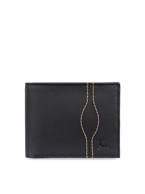 

Pacific Gold Men Black Solid Two Fold Wallet