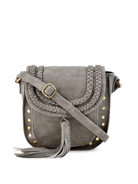 

Lychee bags Grey Solid Sling Bag