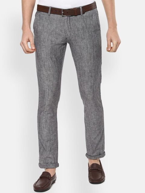 

Louis Philippe Sport Men Grey Slim Fit Self Design Regular Trousers