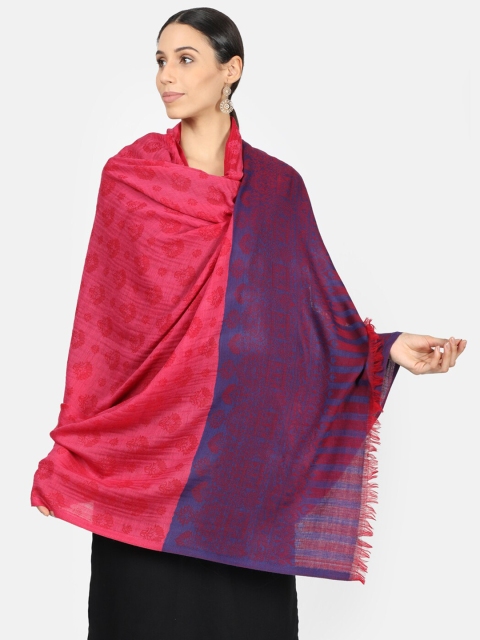 

Monte Carlo Women Pink & Purple Woven Design Shawl