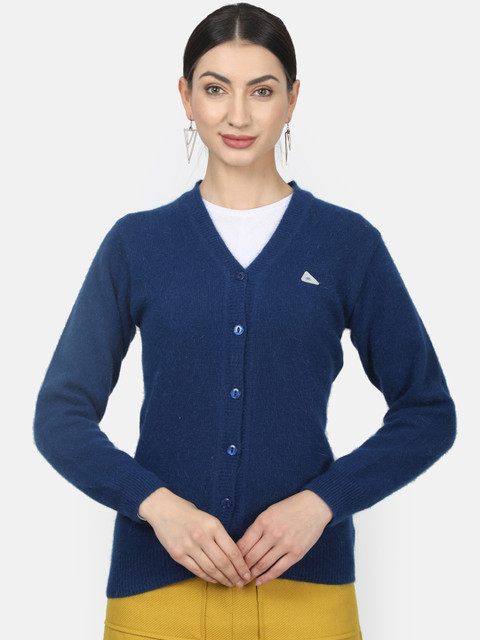 

Monte Carlo Women Blue Solid Wool Cardigan