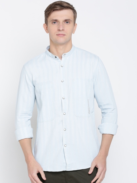 

Pepe Jeans Men Blue Regular Fit Striped Casual Shirt