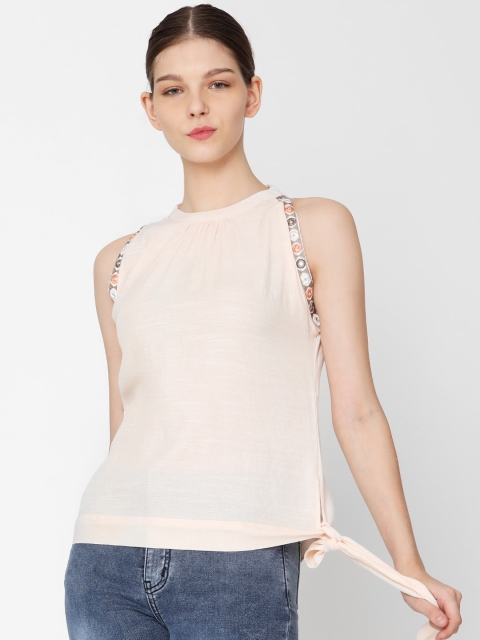 Deal Jeans Women Peach-Coloured Solid Top