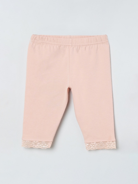 

max Girls Pink Solid Ankle-Length Leggings