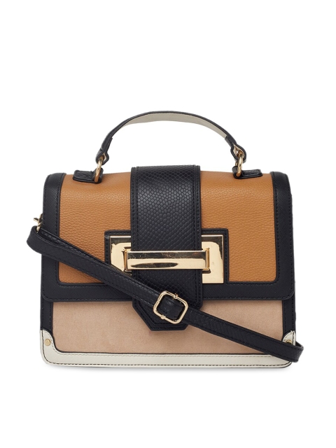 

Call It Spring Black & Brown Colourblocked Satchel