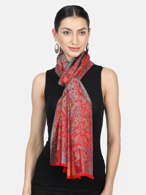 

Monte Carlo Women Red & Blue Floral Printed Stole