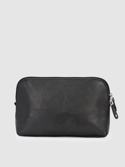 

Pacific Gold Men Black Solid Genuine Leather Passport Holder
