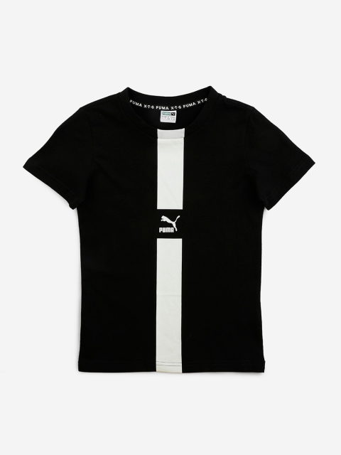 

Puma Boys Black Solid Round Neck T-shirt