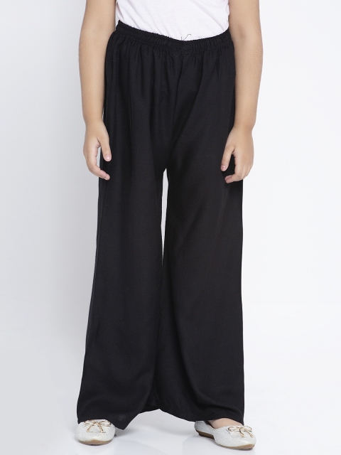 

Baani Creations Girls Black Solid Flared Palazzos