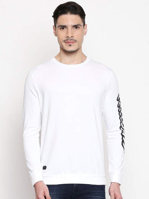 

Mufti Men White Printed Round Neck Pure Cotton T-shirt
