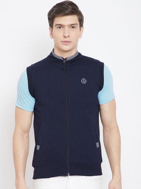 

Adobe Men Navy Blue Solid Sweatshirt