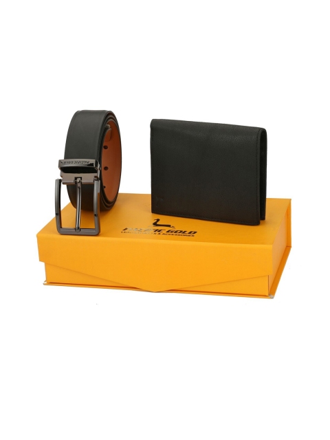 

Pacific Gold Men Black Genuine Leather Accessory Gift Set