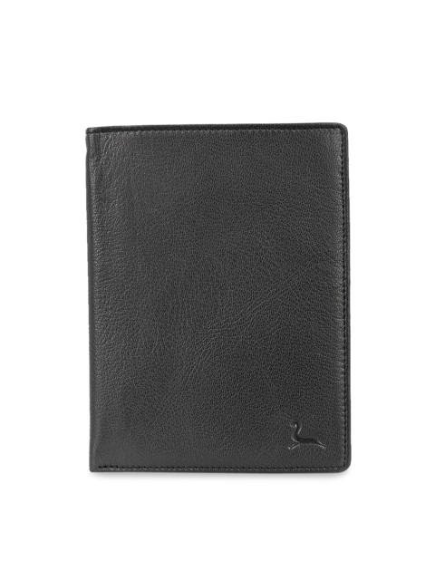 

Pacific Gold Men Black Solid Leather Passport Holder