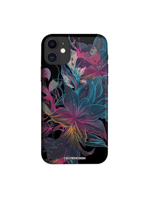 

CelfieDesign Unisex Black & Blue Floral Printed Sustainable iPhone 11 Back Case