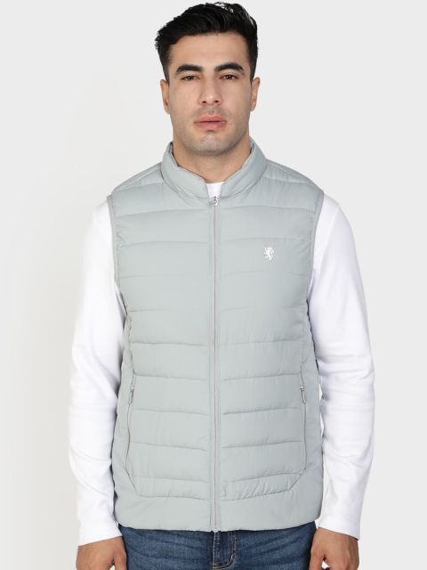

Red Tape Men Grey Solid Quilted Jacket