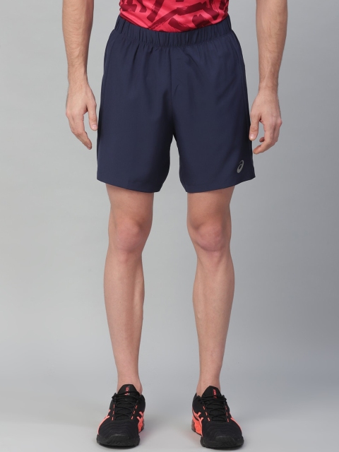 

ASICS Men Navy Blue Solid Regular Fit ICON Sports Shorts
