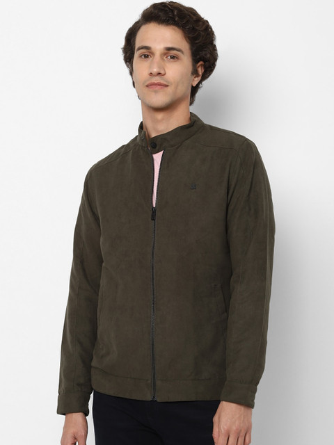 

Solly Jeans Co. Men Olive Green Printed Tailored Jacket