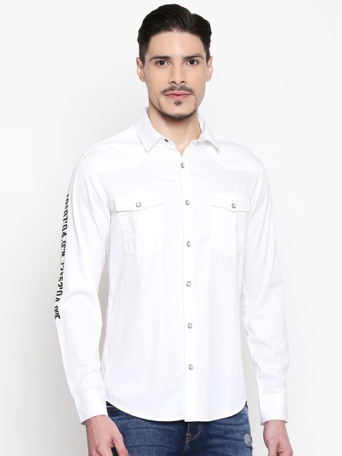 

Mufti Men White Slim Fit Printed Casual Shirt