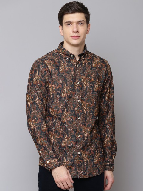 

GANT Men Navy Blue & Beige Regular Fit Printed Casual Shirt