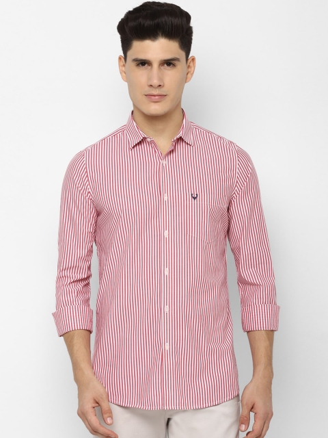 

Allen Solly Men Red & White Slim Fit Striped Casual Shirt