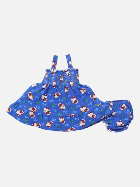 

NAUTI KIDZ Girls Blue Printed Fit and Flare Dress With Briefs
