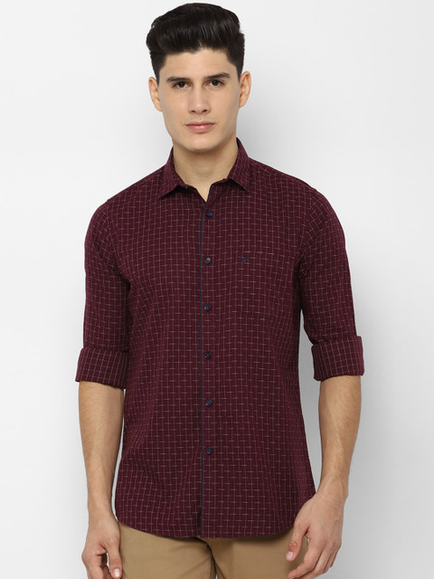 

Allen Solly Men Maroon & White Slim Fit Checked Casual Shirt