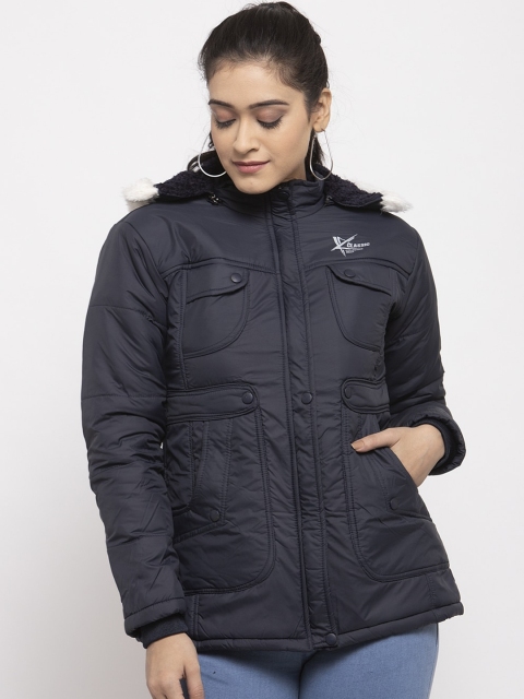 

KLOTTHE Women Black Solid Windcheater Puffer Jacket