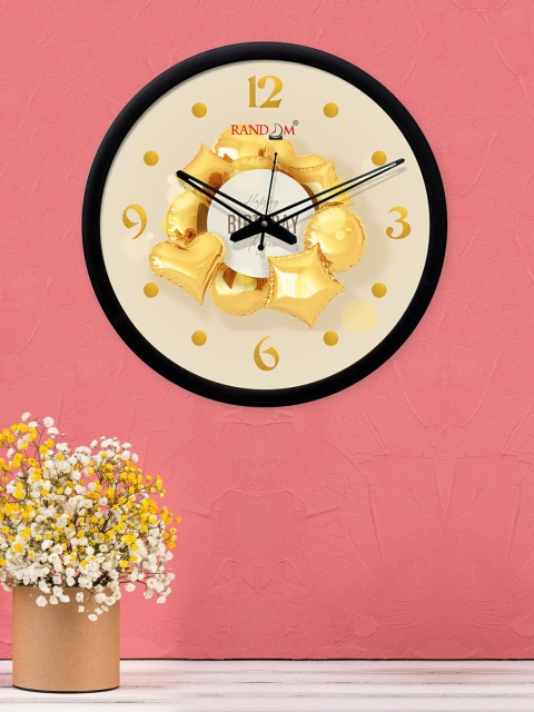 

RANDOM Multicolored Happy Birthday Round Shaped Wall Clock With Glass, Multi