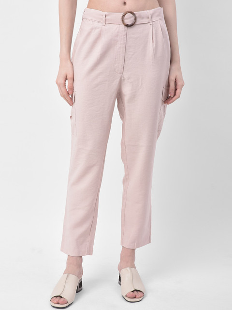 

Latin Quarters Women Pink Regular Fit Solid Regular Trousers