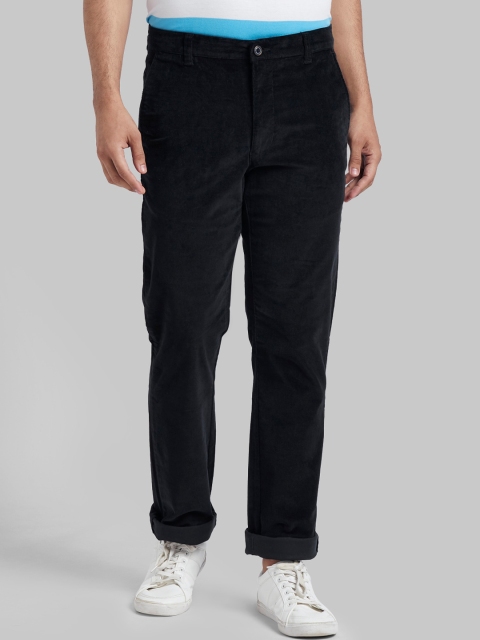 

Parx Men Navy Blue Slim Fit Solid Corduroy Trousers