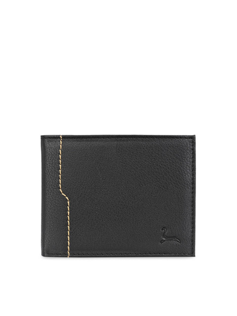 

Pacific Gold Men Black Solid Two Fold Wallet