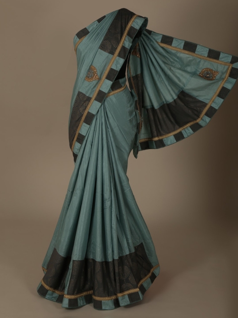

Pothys Blue & Black Jute Silk Woven Design Saree