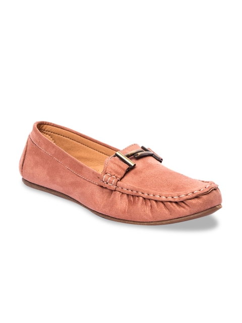 Inc 5 Women Peach-Coloured Suede Loafers
