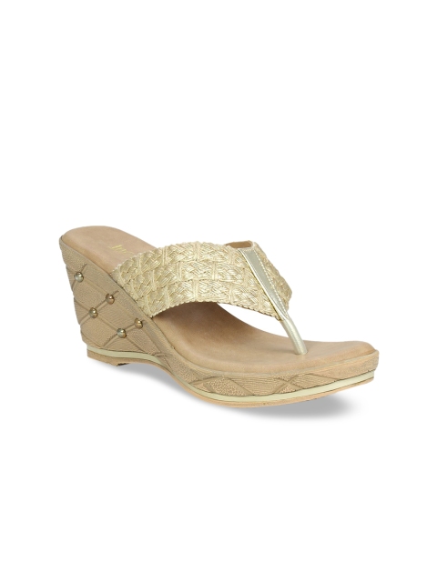 

Inc 5 Women Gold-Toned Woven Design Sandals
