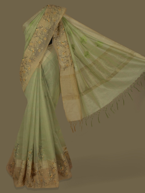 

Pothys Green Solid Tissue Saree