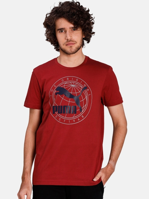 

Puma Men Brown Printed Round Neck PUMA Globe Graphic Tee
