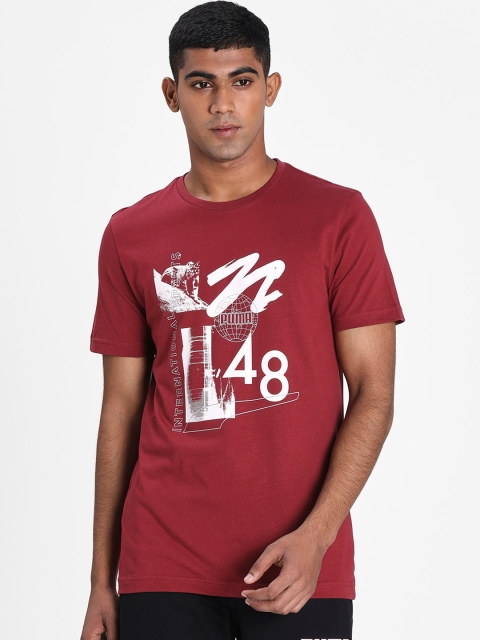 

Puma Men Brown Printed Round Neck T-shirt