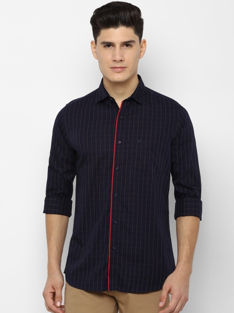 

Allen Solly Men Navy Blue Slim Fit Checked Casual Shirt