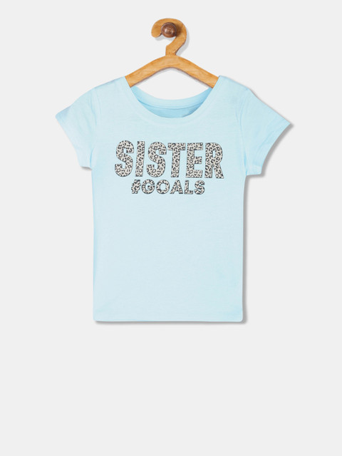 

The Childrens Place Girls Blue Printed Round Neck T-shirt