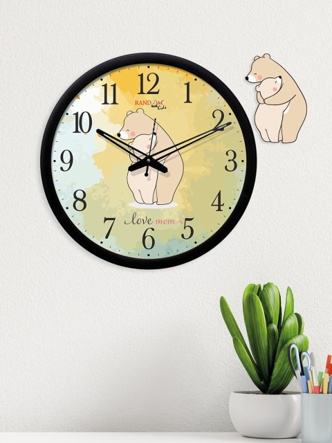 

RANDOM Yellow Round Printed 30 cm Analogue Wall Clock