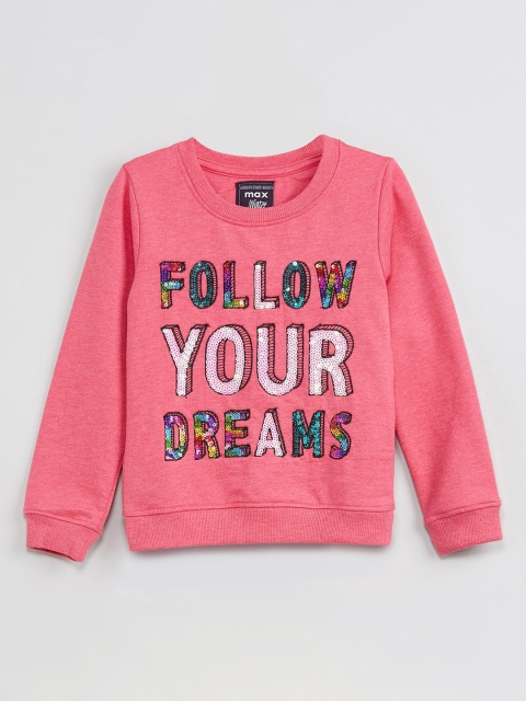 

max Girls Pink Printed Sweatshirt