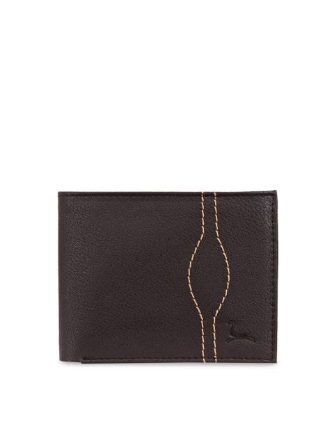 

Pacific Gold Men Brown Solid Two Fold Faux Leather Wallet