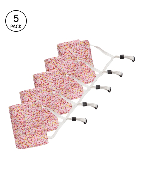 

Secret Wish Unisex Pack of 5 Multicoloured 3-Ply Reusable Cloth Masks, Multi