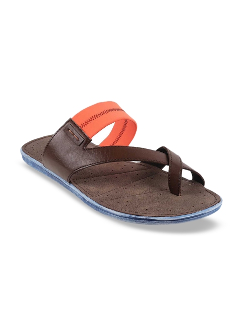 

Metro Men Brown & Orange Leather Comfort Sandals