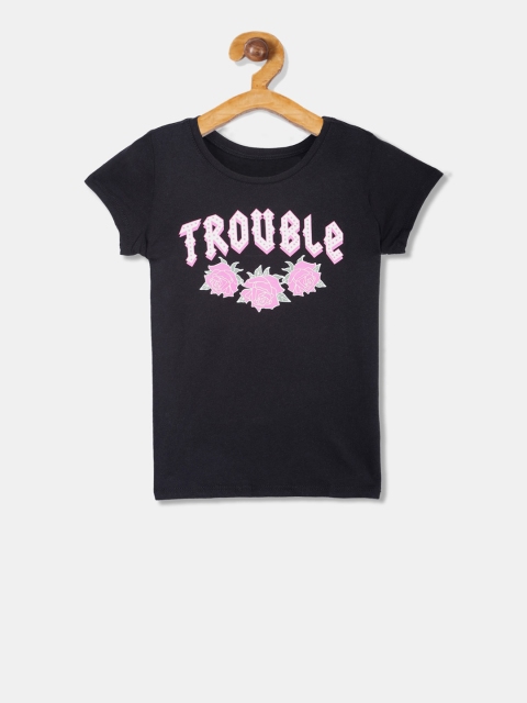 

The Childrens Place Boys Black Printed Round Neck T-shirt