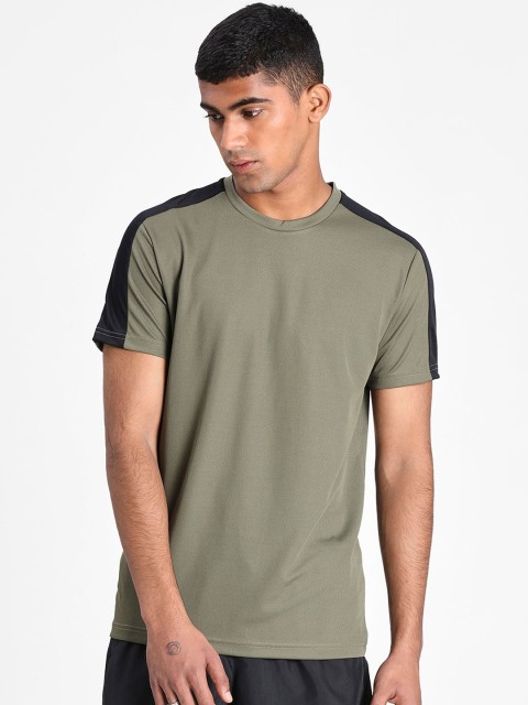 

Puma Men Olive Green Solid Round Neck T-shirt