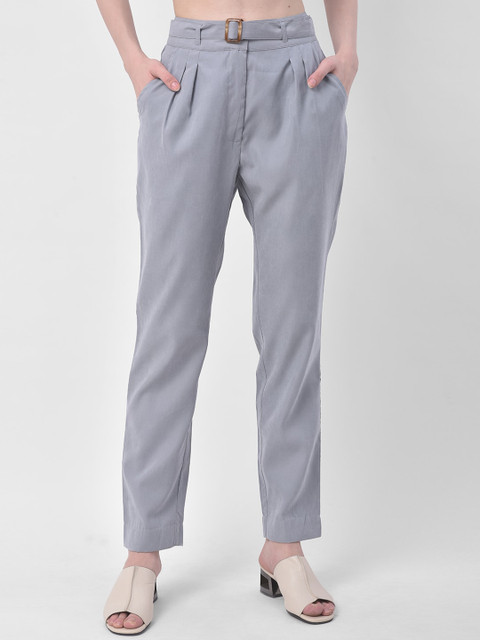 

Latin Quarters Women Grey Regular Fit Solid Regular Trousers