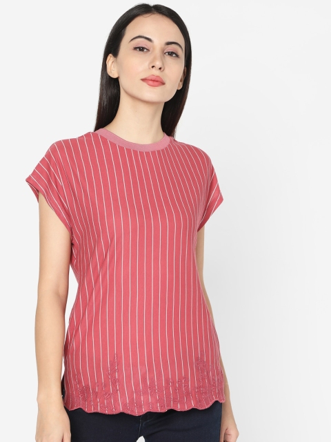 

Deal Jeans Women Pink Striped Top